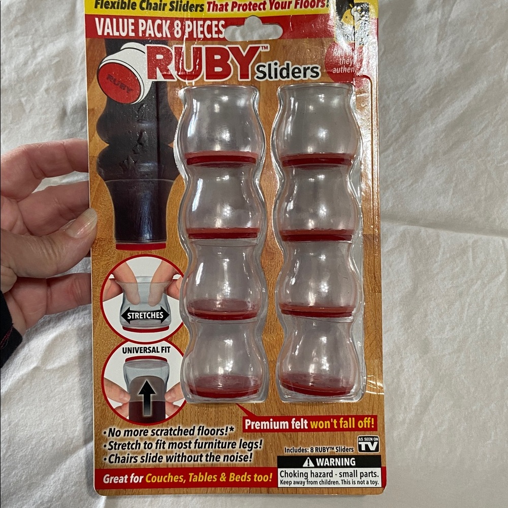 Ruby Sliders Flexible Chair Sliders Value Pack 8 Stretches Authentic Universal